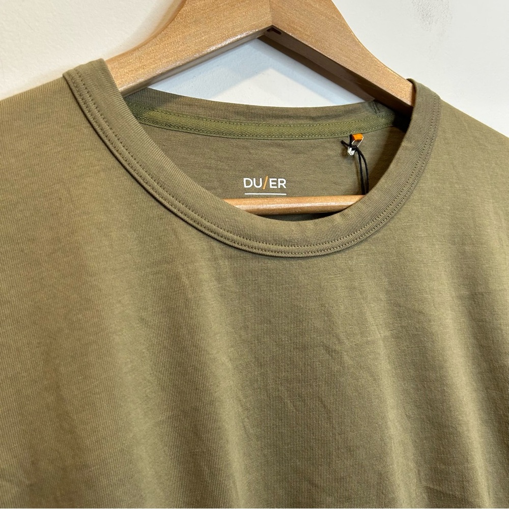 Duer Dura Soft Midweight Crop Long Sleeve Tee Olive Green - Picture 4 of 7